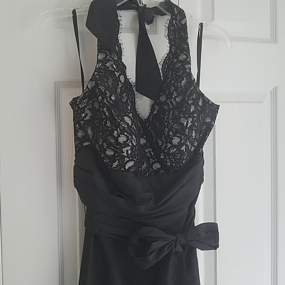 Black lace cocktail dress